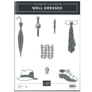 Stampin Up! Well Dressed Retired Stamp Set Father’s Day Cling Sale A Bration